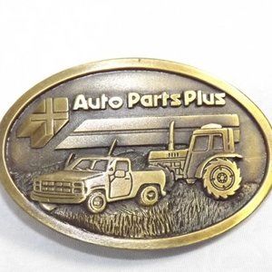 Vintage Auto Parts Plus Agriculture Industry Belt Buckle